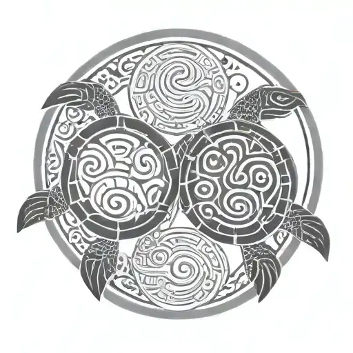 Tatoo Maori Turtle Ying Yang