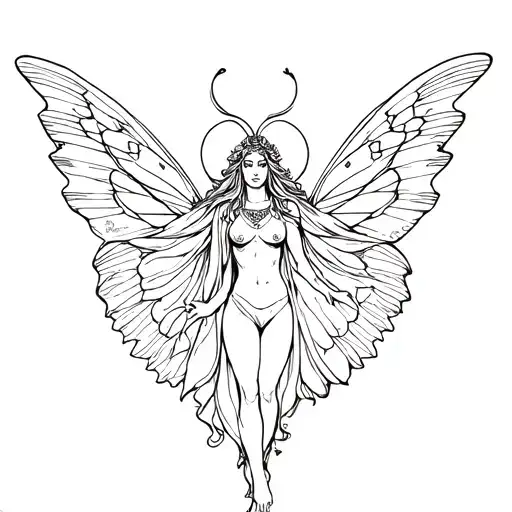 A Psyche Goddess With Butterfly Wings Tarot Card