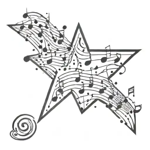 A Constellation Of Musical Notes Forming A Star Shape
