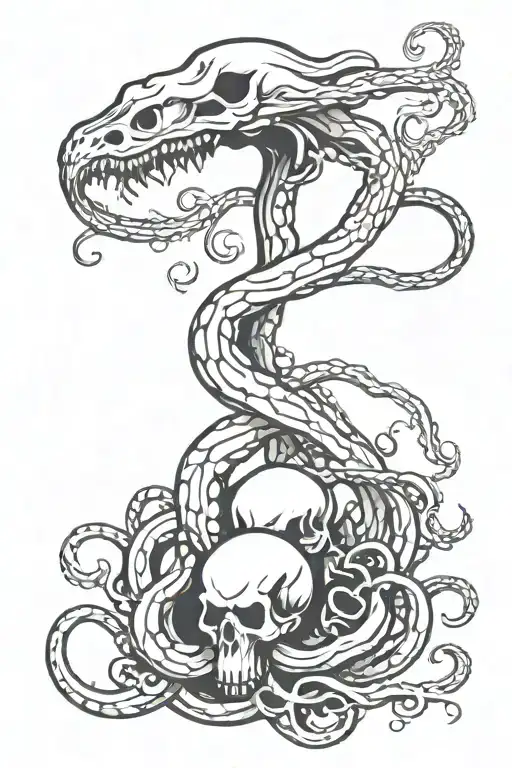 Kraken Whit Skulls