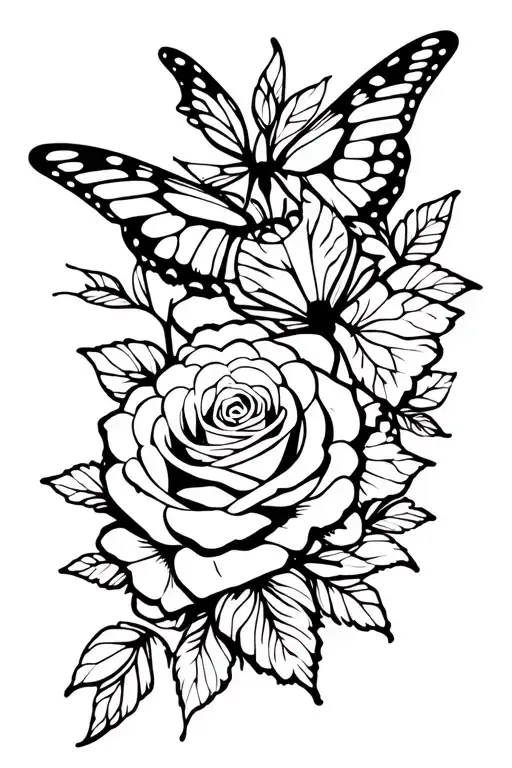 Butterflies And Roses Wrapped