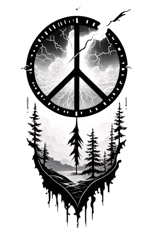 Peace And Lightining Storm And Time And Nature