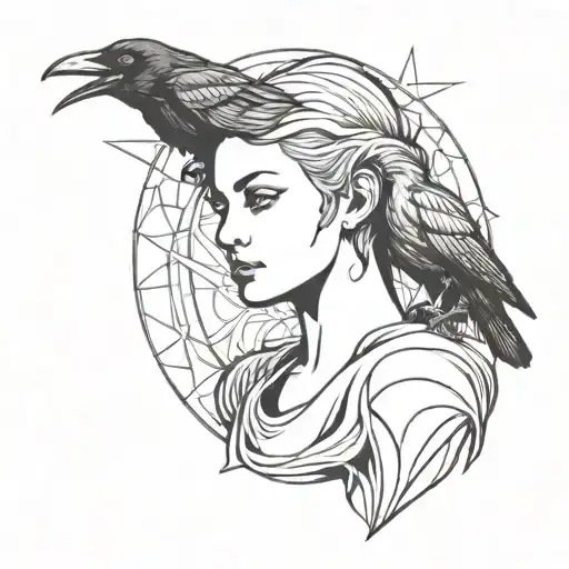 Lilith With A Raven Perched On Her Shoulder
