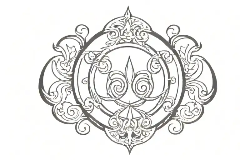 Mother And Daughters Symbol Incorporating Elements