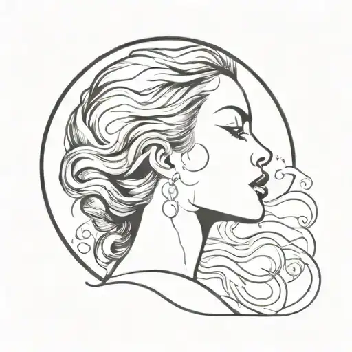 Woman And Moon