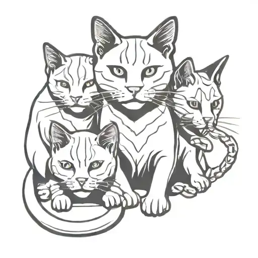 3Headed Cat With A Chain