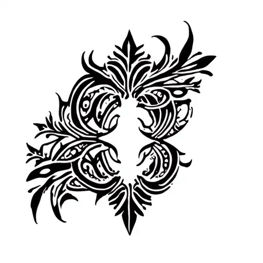 Ornamental Tattoo Under The Breast