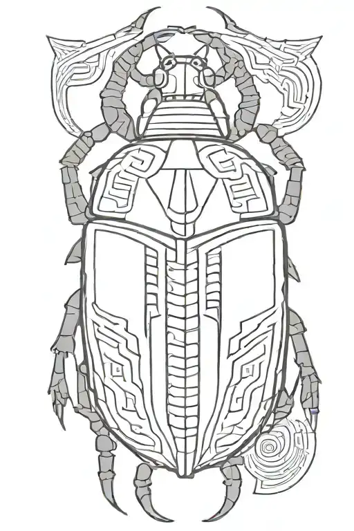 Egyptian Scarab Beetle Blackwork