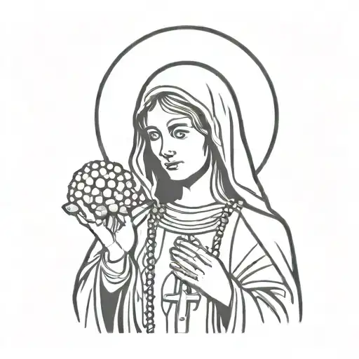 St Mary Holding Rosary Beads