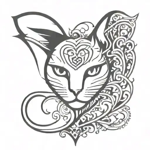 Gothic Style Heart With Cat Ears