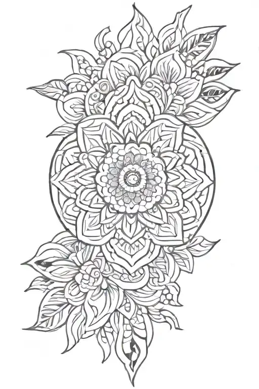 Long Pretty Mandala Tattoo For Shin Ending On Foot