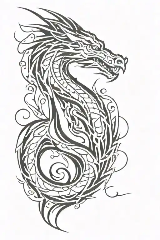 Dragon With Abstract Style