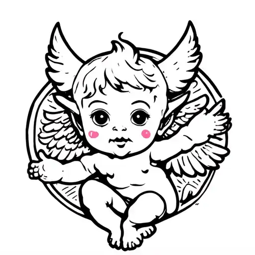 Demon Cute Cherub Holding