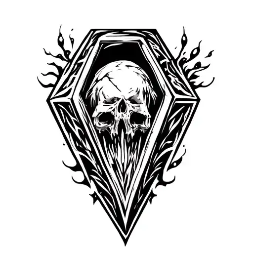 Coffin Adorned With Intricate