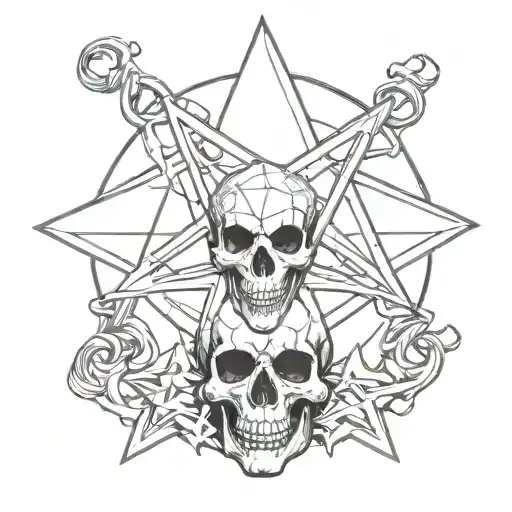 Pentagram Star Skull