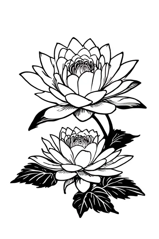 Water Lily And Rose