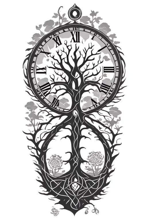 Celtic Tree Of Life In Clock Face