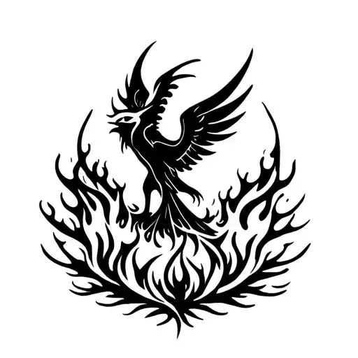 Phoenix Rising From Flames