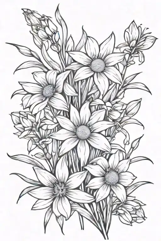 Bouquet Daisies And Daffodils