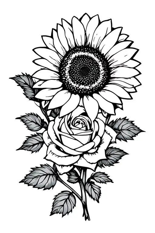 Sunflower And Rose Bouquet