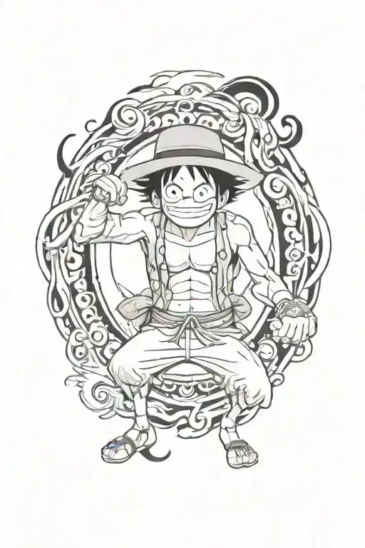 The Fool Tarro T Card With Luffy Gear 5