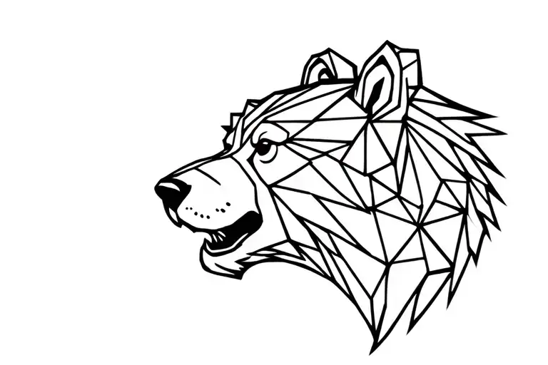 Geometric Bear Head