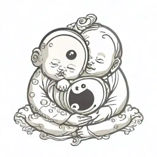Twin Baby's Yin Yang Symbol