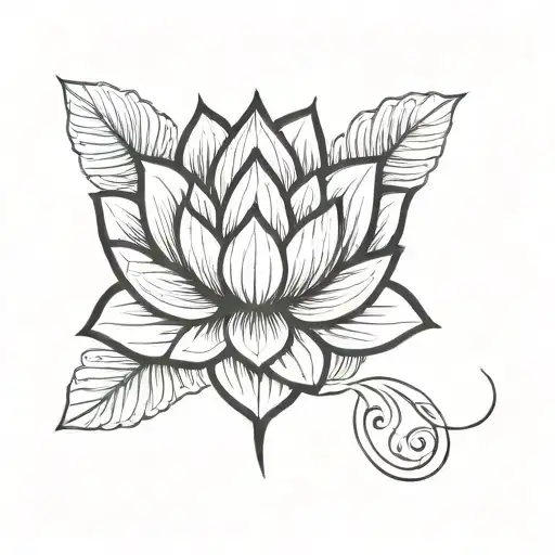 Unalome With Lotus Flower