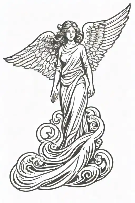 Angel Gabriel Sea Waves