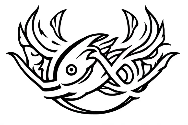 A King Pisces Sign Intertwined