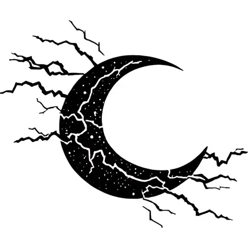 Abstract Moon And Electricity Flowing