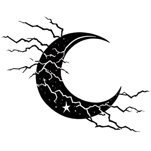 Abstract Moon And Electricity Flowing