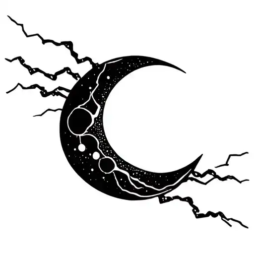 Abstract Moon And Electricity Flowing