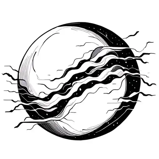 Abstract Moon And Electicity Flows