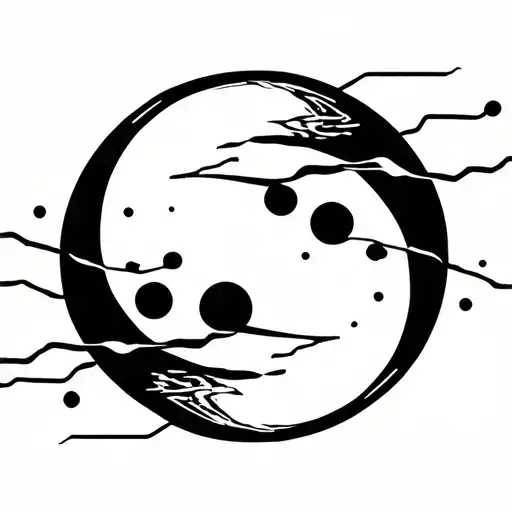 Abstract Moon And Electicity Flows