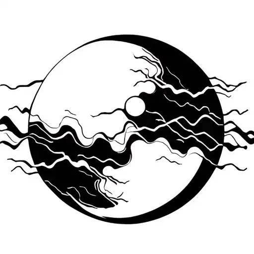 Abstract Moon And Electicity Flows