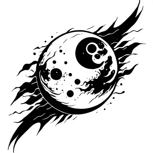 Abstract Moon And Flash Flow