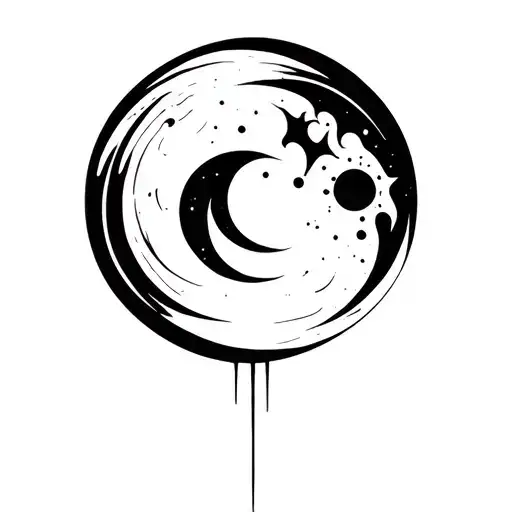 Abstract Moon And Flash Flow