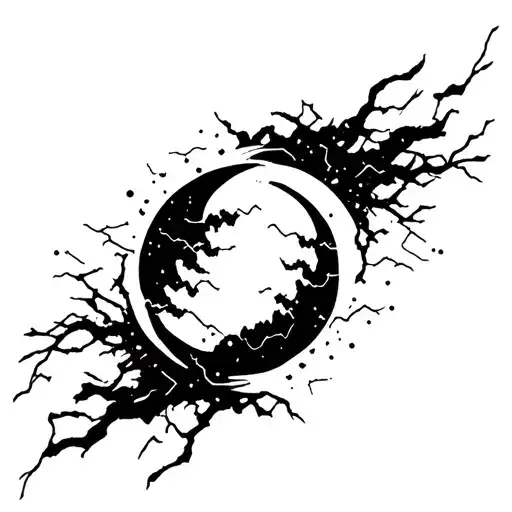 Abstract Moon And Electricity