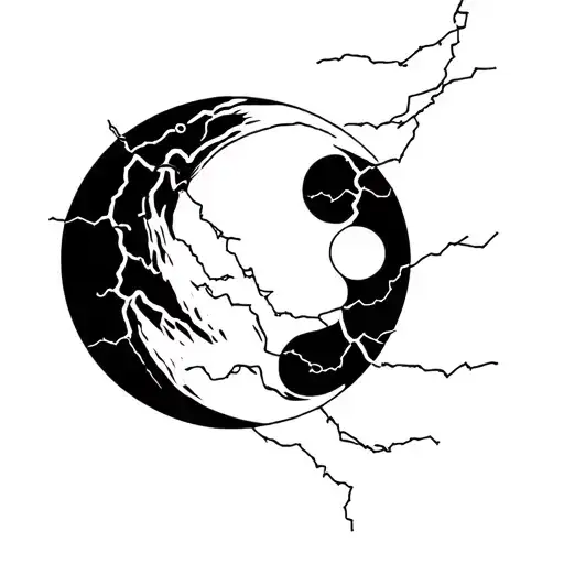 Abstract Moon And Electricity