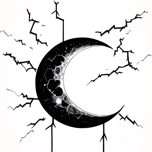 Abstract Moon And Electricity