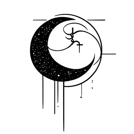 Abstract Moon And Electricity