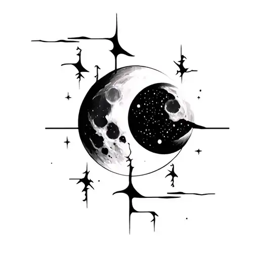 Abstract Moon And Electricity