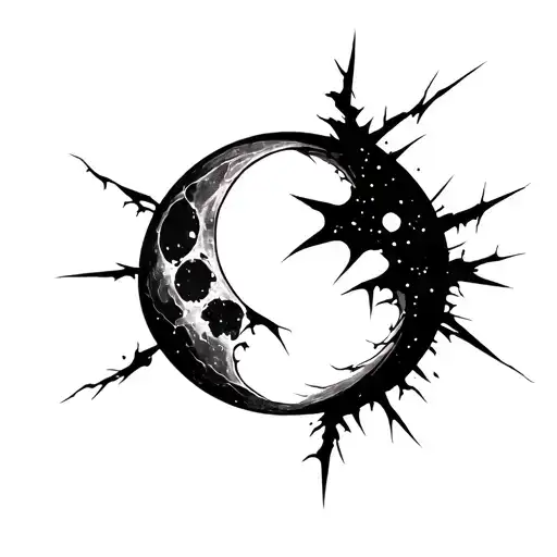 Electricity Breaks Abstract Moon