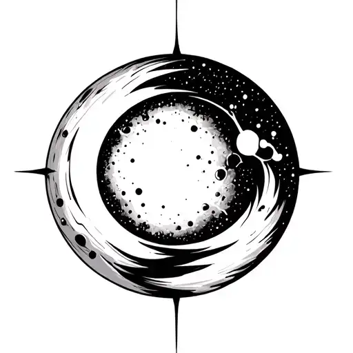 Electricity Pierces Abstract Moon