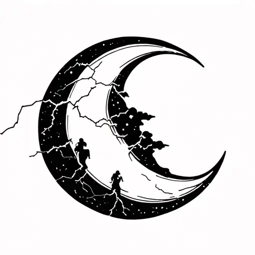 Abstract Moon And Electricity