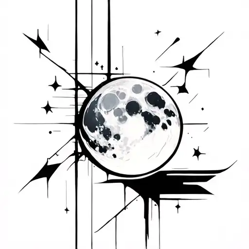 Abstract Moon And Electricity