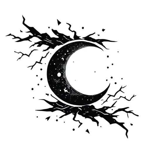 Abstract Moon And Electricity Flowing