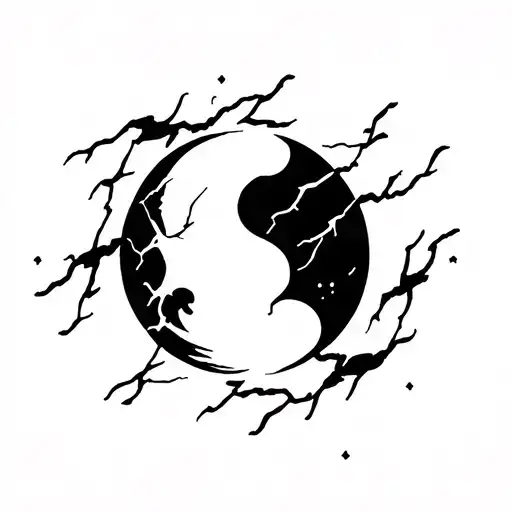 Minimalistic Moon And Electricity