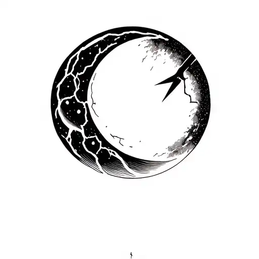 Minimalistic Moon And Electricity